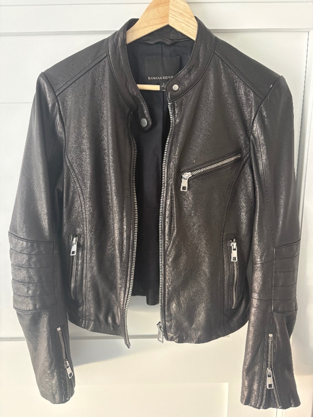 Banana Republic leather motorcycle jacket
